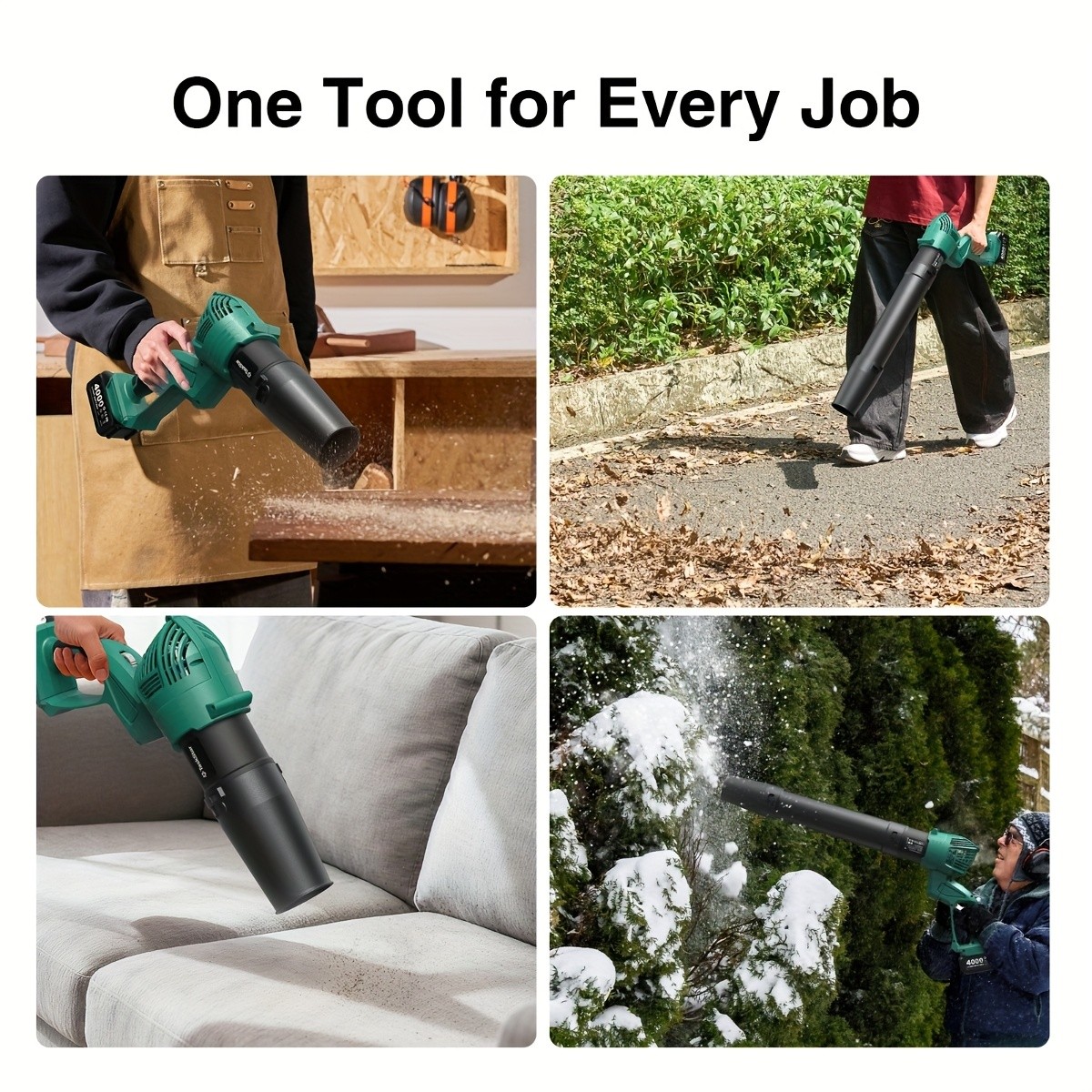 Electric Cordless Leaf-Blower 550 CFM Handheld Airblower,2*4.0Ah Battery+Charger