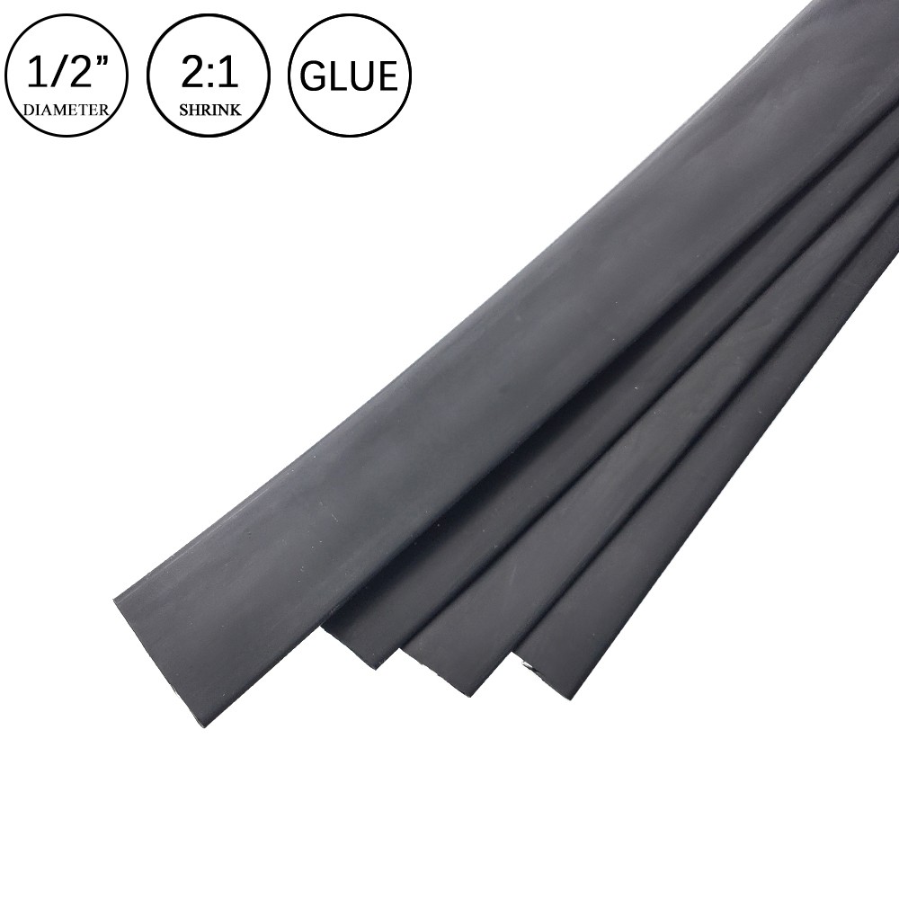 2:1 Heat Shrink Tubing Black Dual Wall Waterproof Glue Wires Wrap (LARGE SIZES)