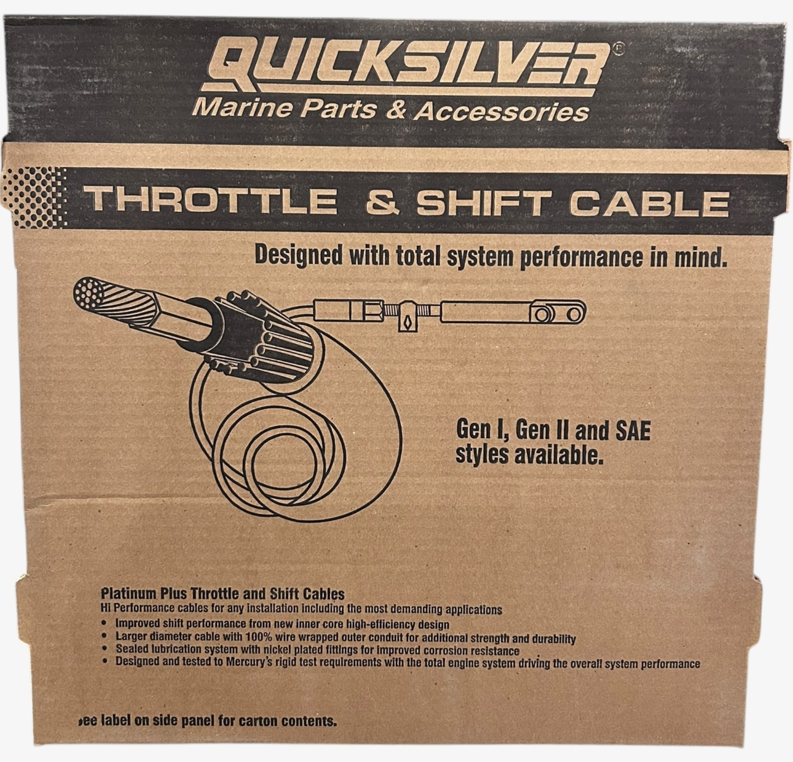 Mercury Quicksilver 8M0082538, Platinum Plus Gen II Throttle & Shift Cable 15 FT