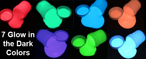Glow in the Dark Aqua, Green, Blue, Purple, Red, White, Orange, great for Bongs