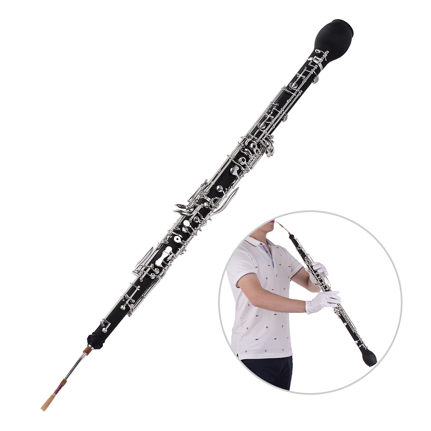 Professional English Horn Alto Oboe F Key Synthetic Wood Body Silver-plated Keys