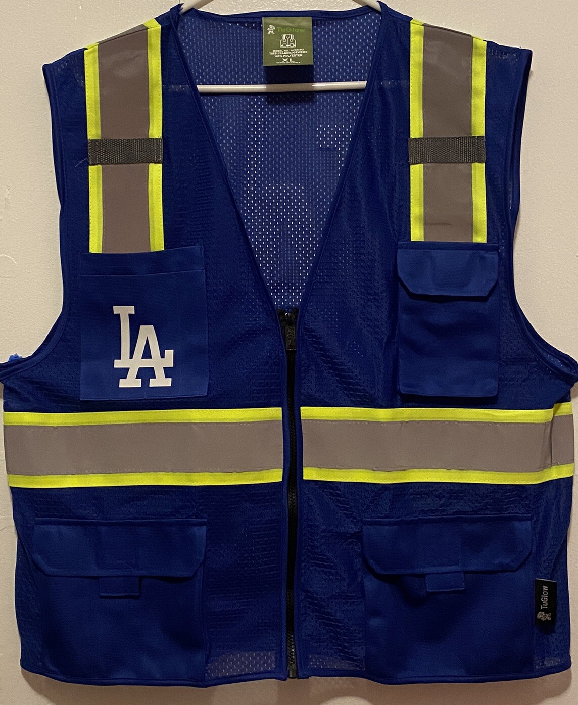 Los Angeles Dodgers Safety PPE Vest with Reflective Logo, New