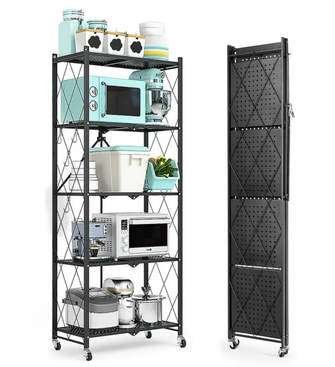 COOKCOK 5-Tier Storage Shelving Unit Heavy Duty Metal Shelf 27.9 x13.4 x62.5