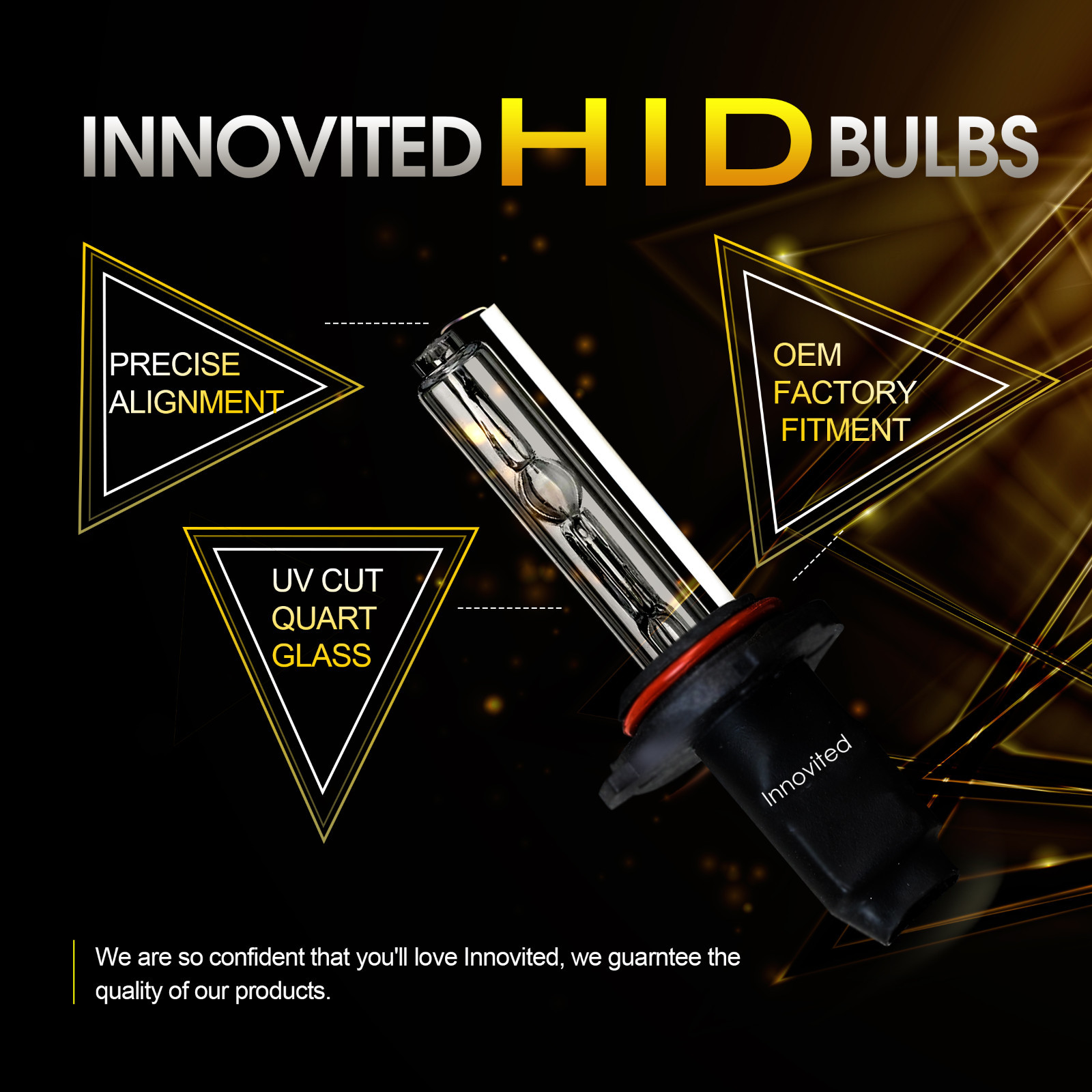 Innovited AC 55w HID Kit H4 H7 H11 H13 9003 9005 9006 9007 6000K Hi-Lo Bi-Xenon