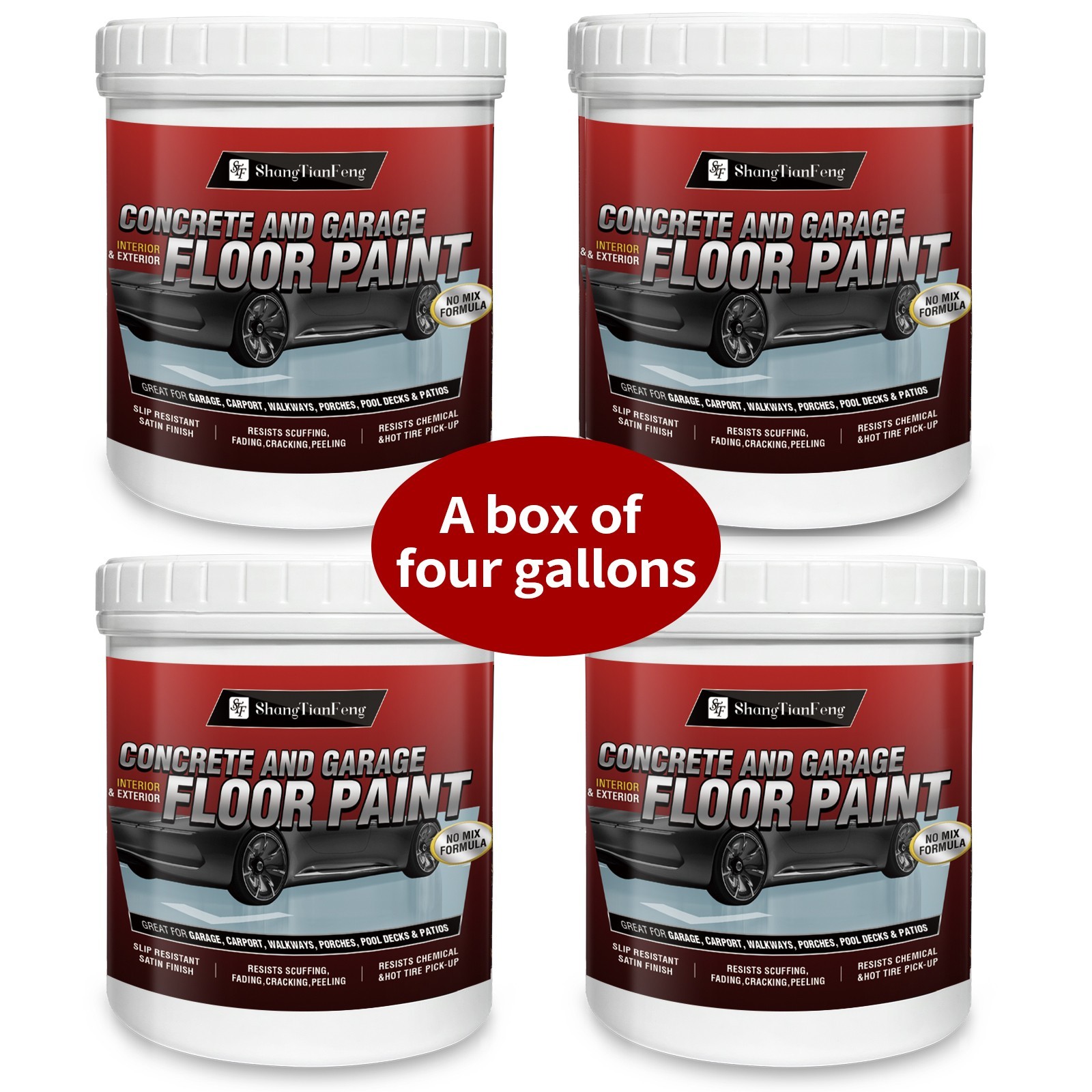 Professional Epoxy Floor Paint Kit, Acrylic Concrete Coating for Garage，4 Gallon