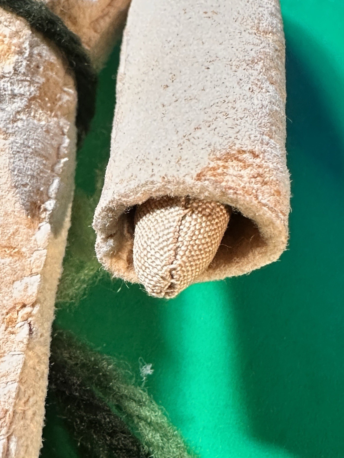 RARE 19th Century Antique Native Plain’s Indian Fringe Beaded Hide Doll Ink Face