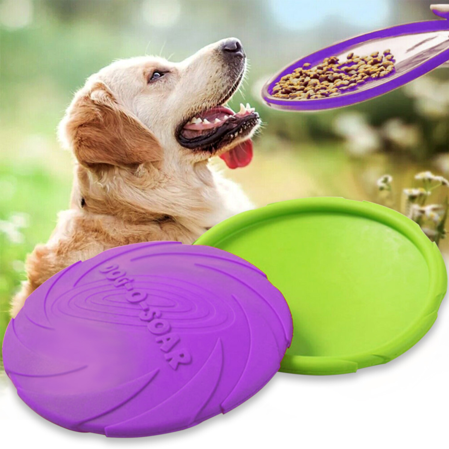 Dog Toy Flyer Flexible Durable Frisbee Disc LARGE Chew Fetch Toys