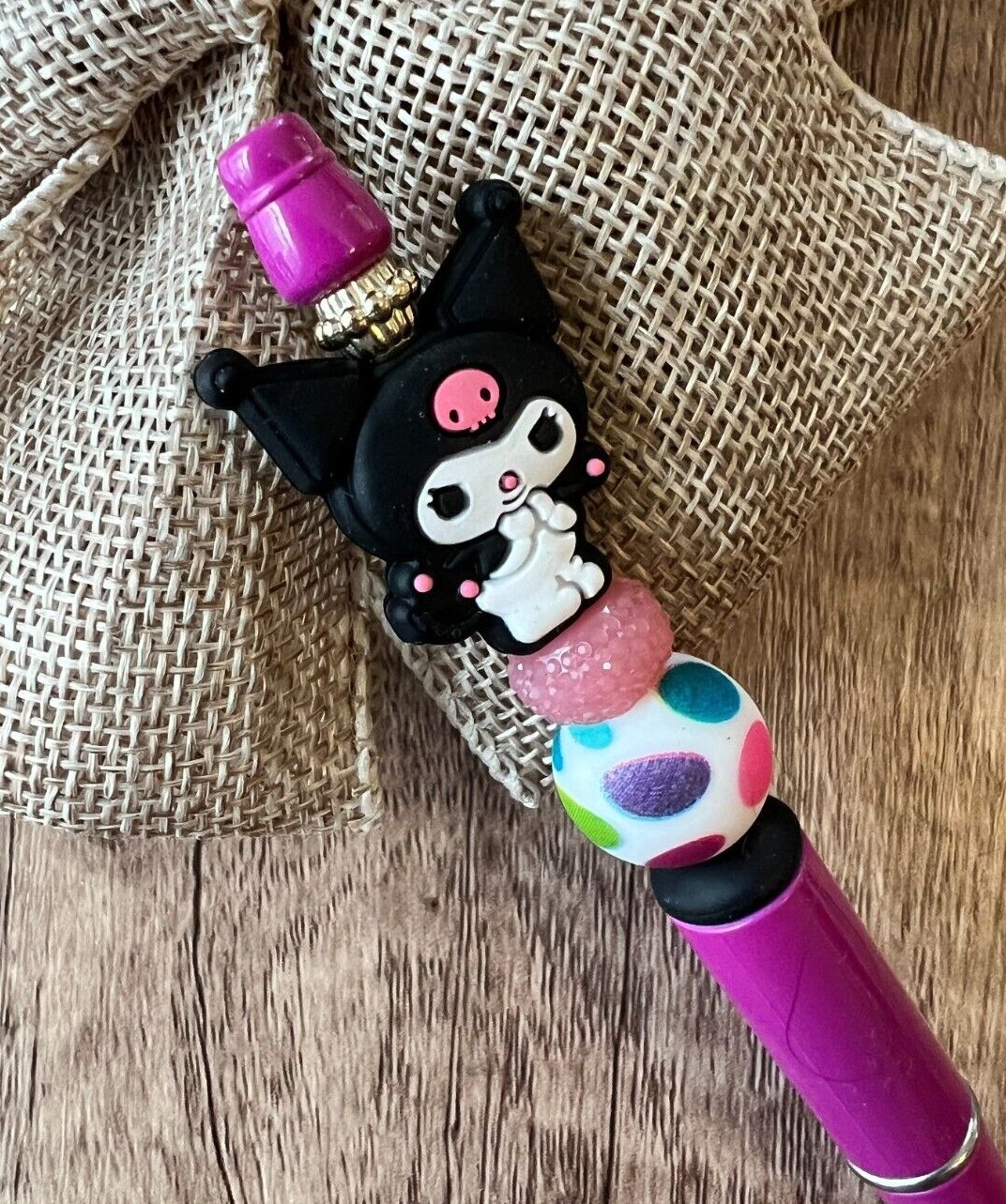 Custom beaded pen. Cute Sanrio characters! gifts, basket filler, journal, teen