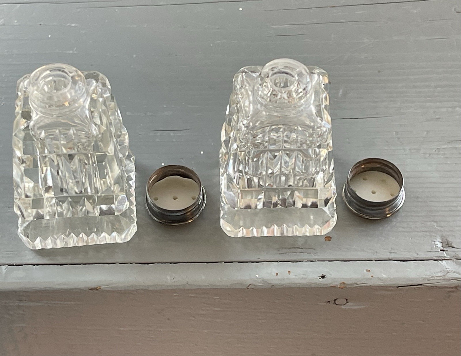 Lot of 5 Vintage/Antique Crystal Etched Condiment Shakers & Cruets Birks & Co...