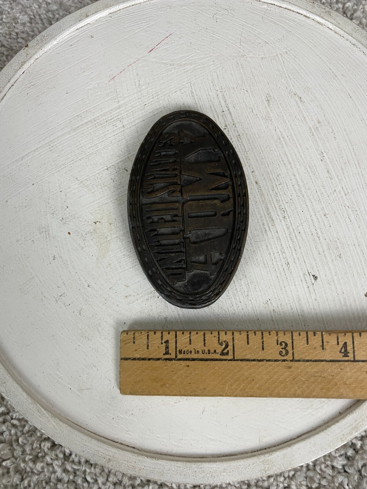 Solid Brass 4" Oval Belt Buckle United States Army Delayed Entry Program