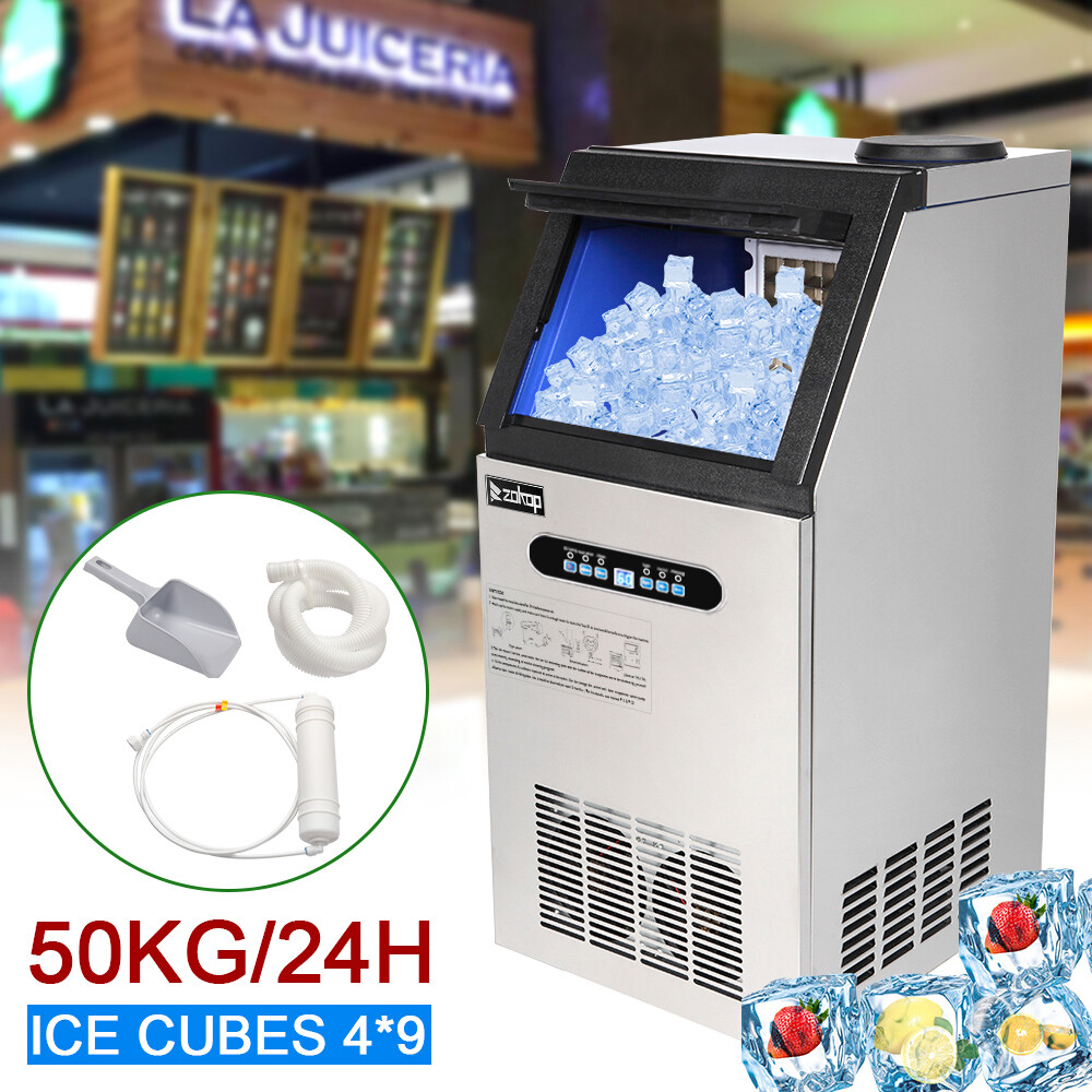 110lb Built-in Commercial Ice Maker Stainless Steel Bar Restaurant Cube Machine