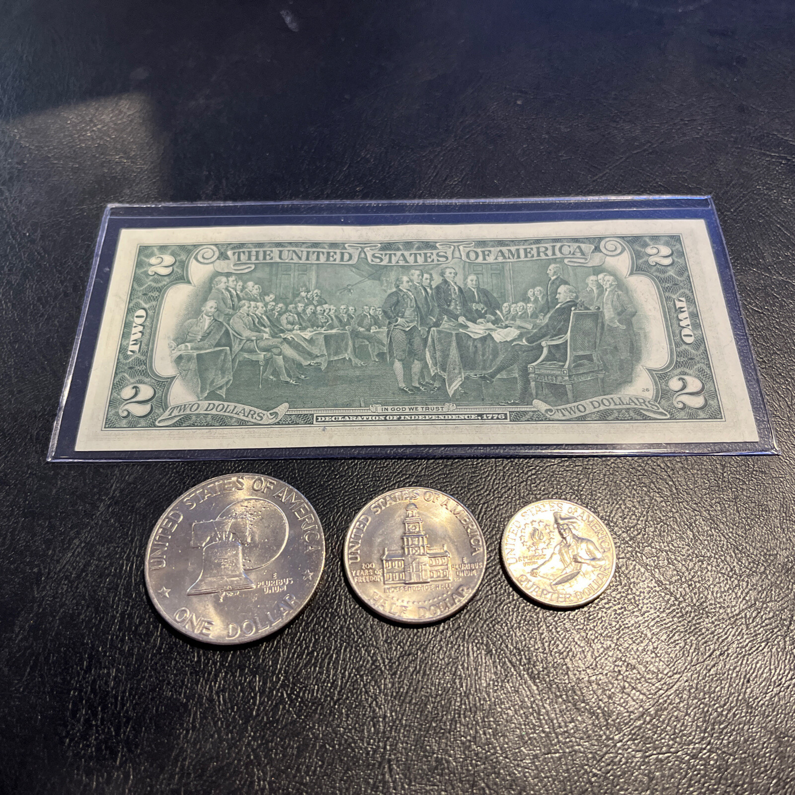 1976 Bicentennial Set Uncirculated • Two Dollar Bill Eisenhower Half & Quarter