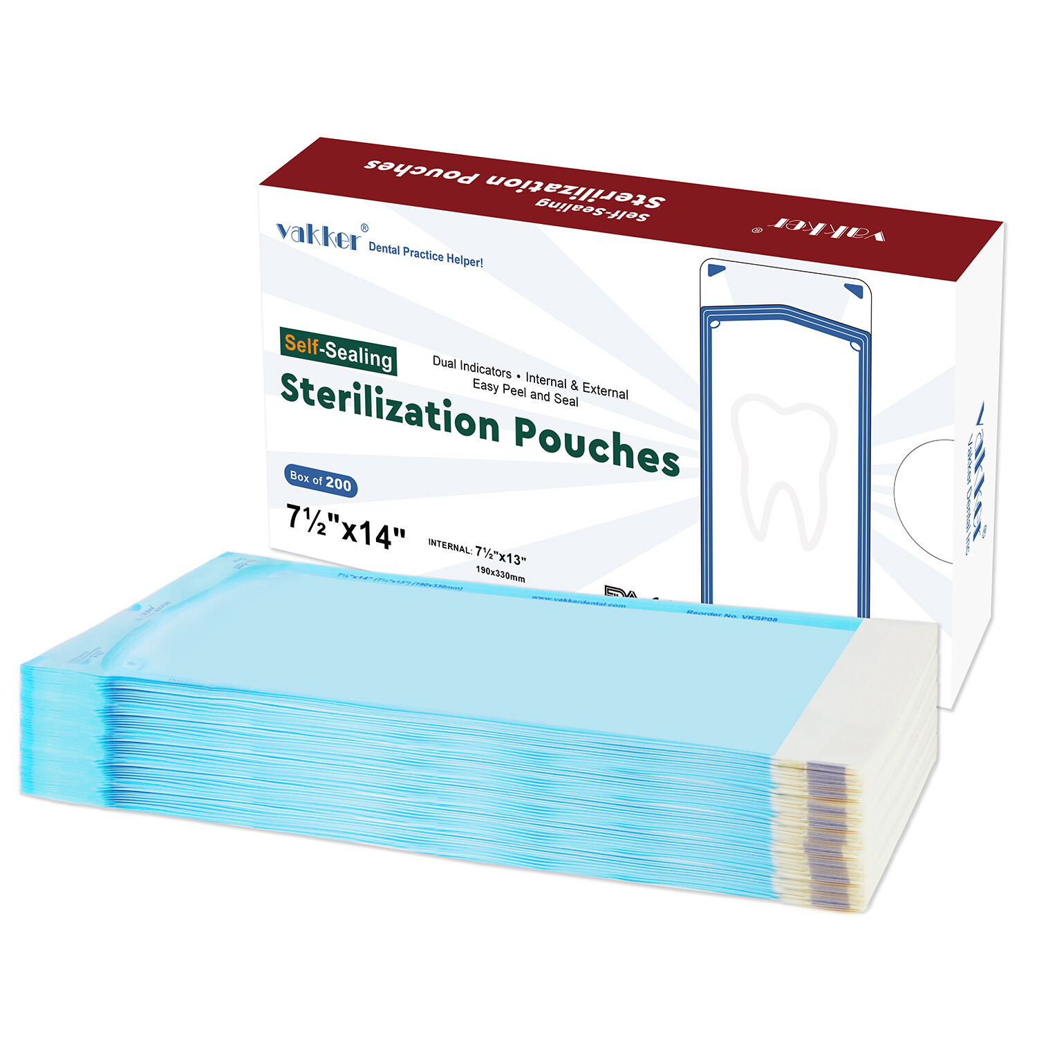 Self Sealing Sterilization Pouches Autoclave Pouch, Disposable Sterilizer Bags