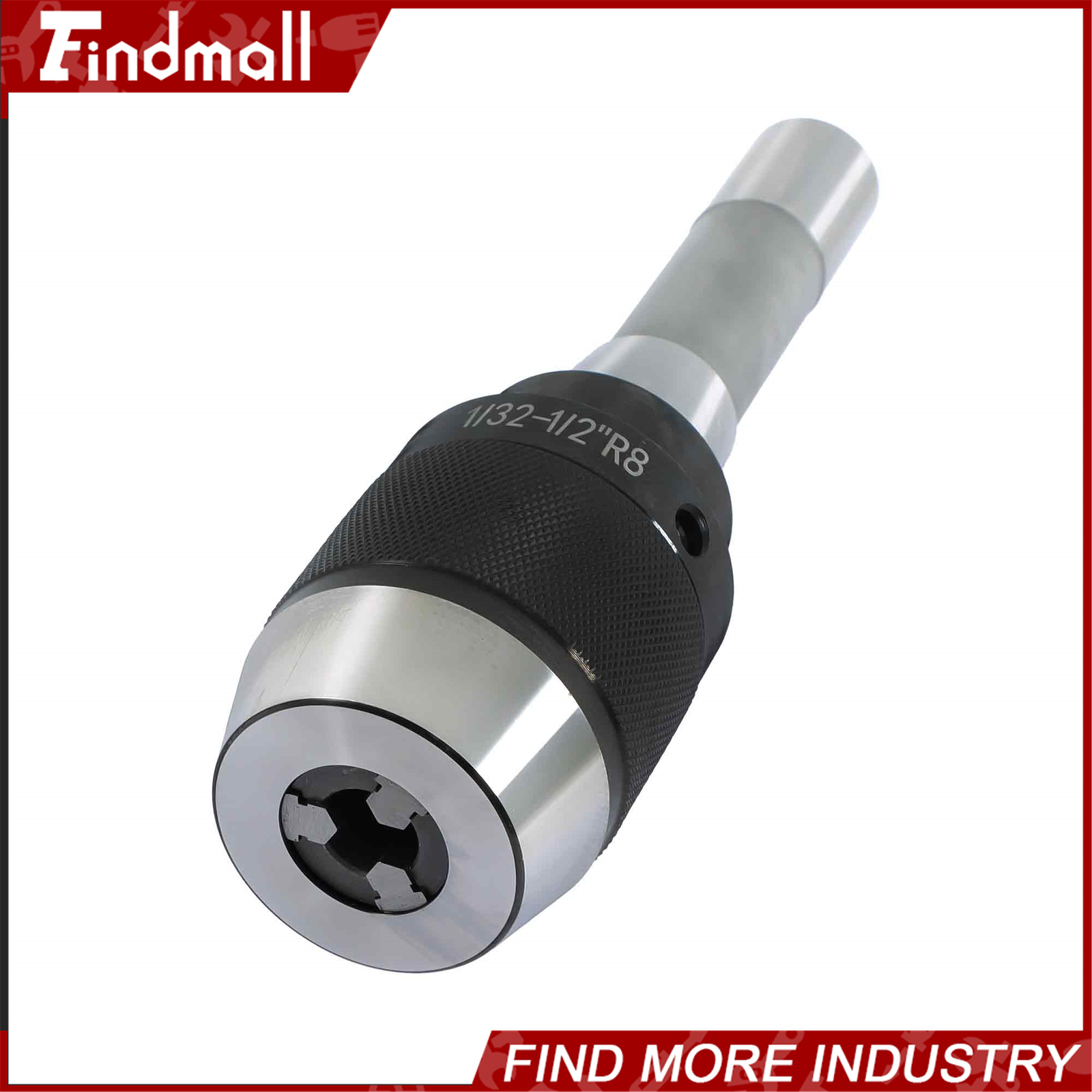 Findmall High Precision Keyless 1/32" - 1/2" Drill Chuck with R8 Integral Shank