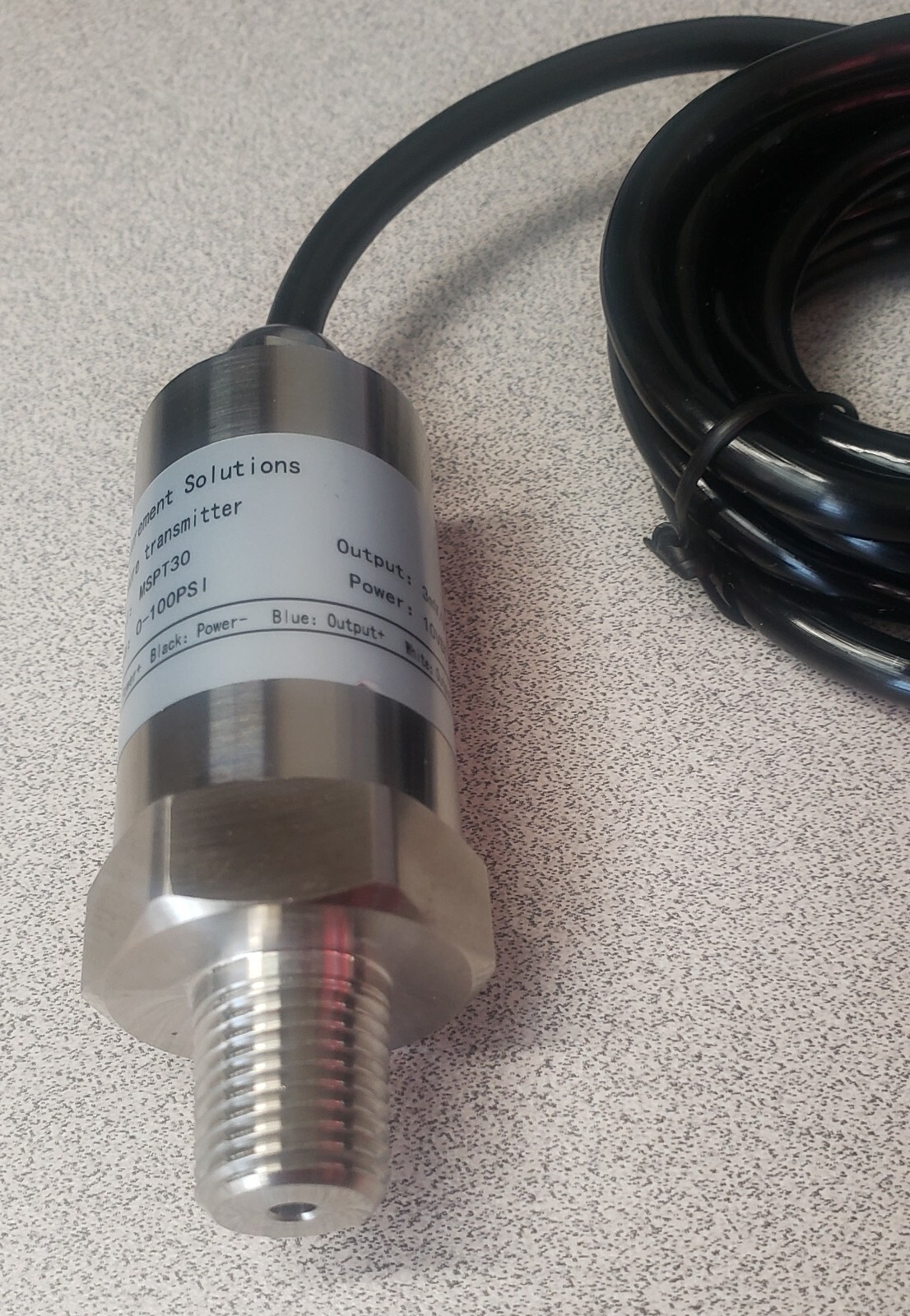 mV/V Pressure Transducer, 10,000 PSI Range. mV/V Pressure Sensor, 10K PSI Range