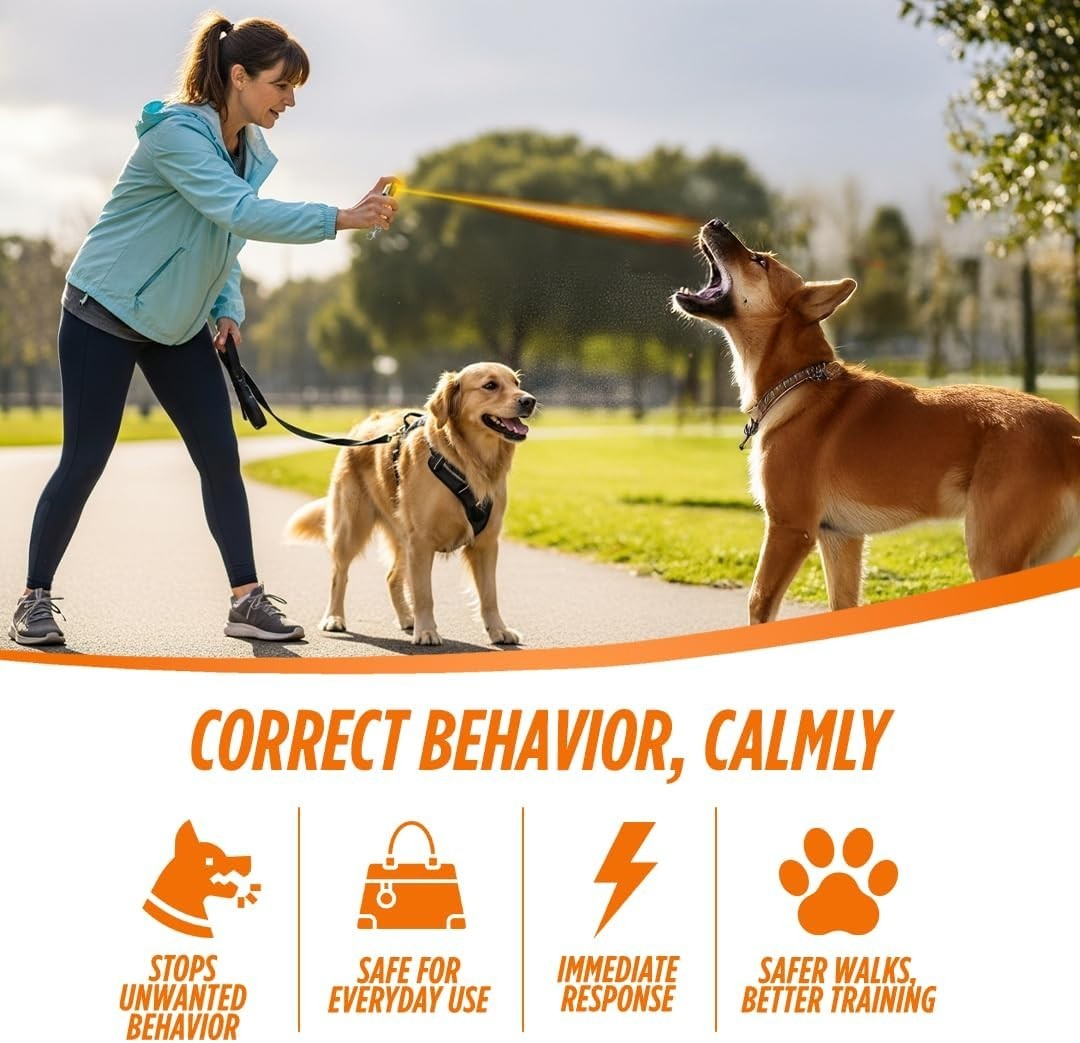 Citronella Dog Deterrent Spray, Training & Behavior Protector, Portable 0.5/2oz