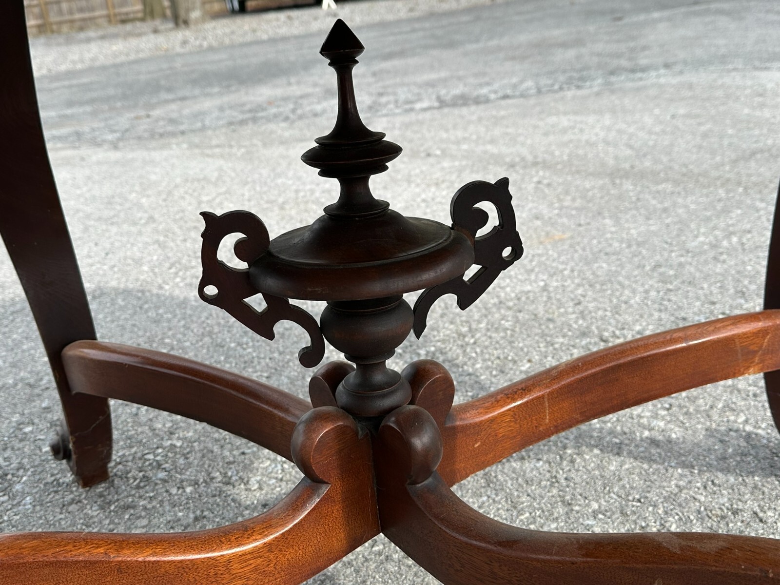 antique carved victorian parlor table center stand 1870 clean turtle top