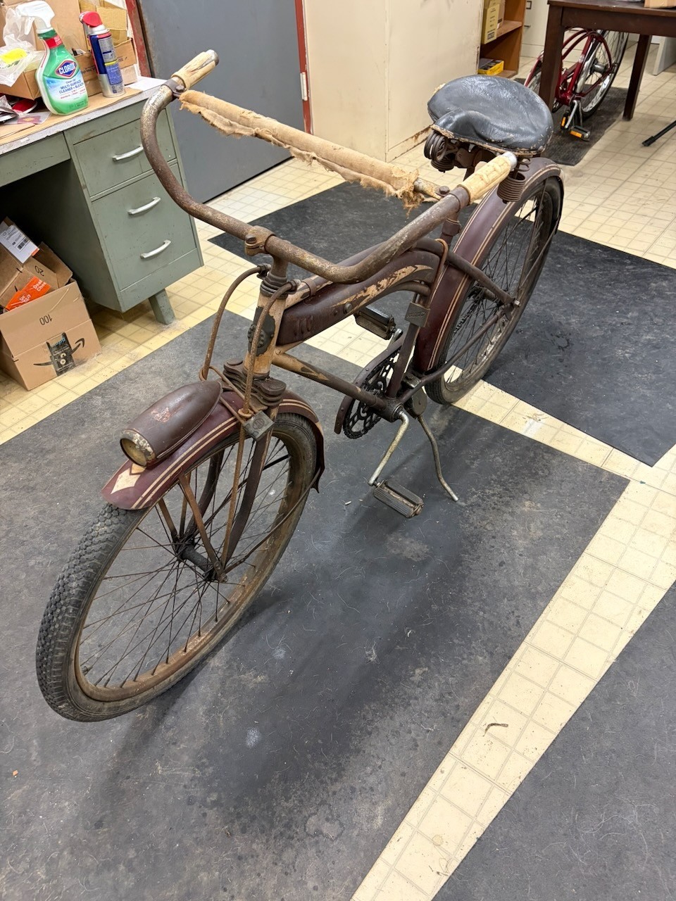 Rollfast RARE! Prewar Mens Bicycle Hanging Tank & Mouse Taillight Zep?