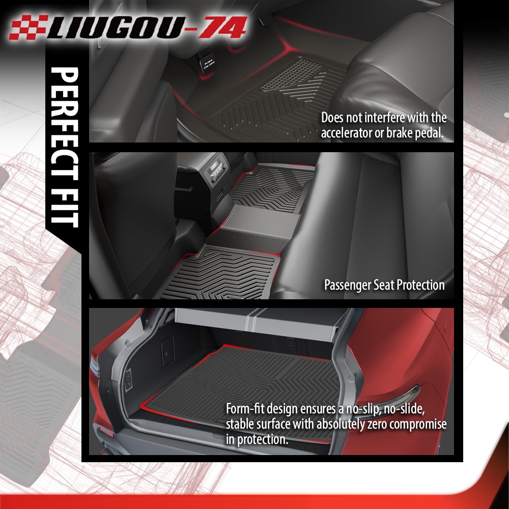 All Weather TPE Floor Mats & Trunk Cargo Liner Black Fit For Cadillac XT5 2018