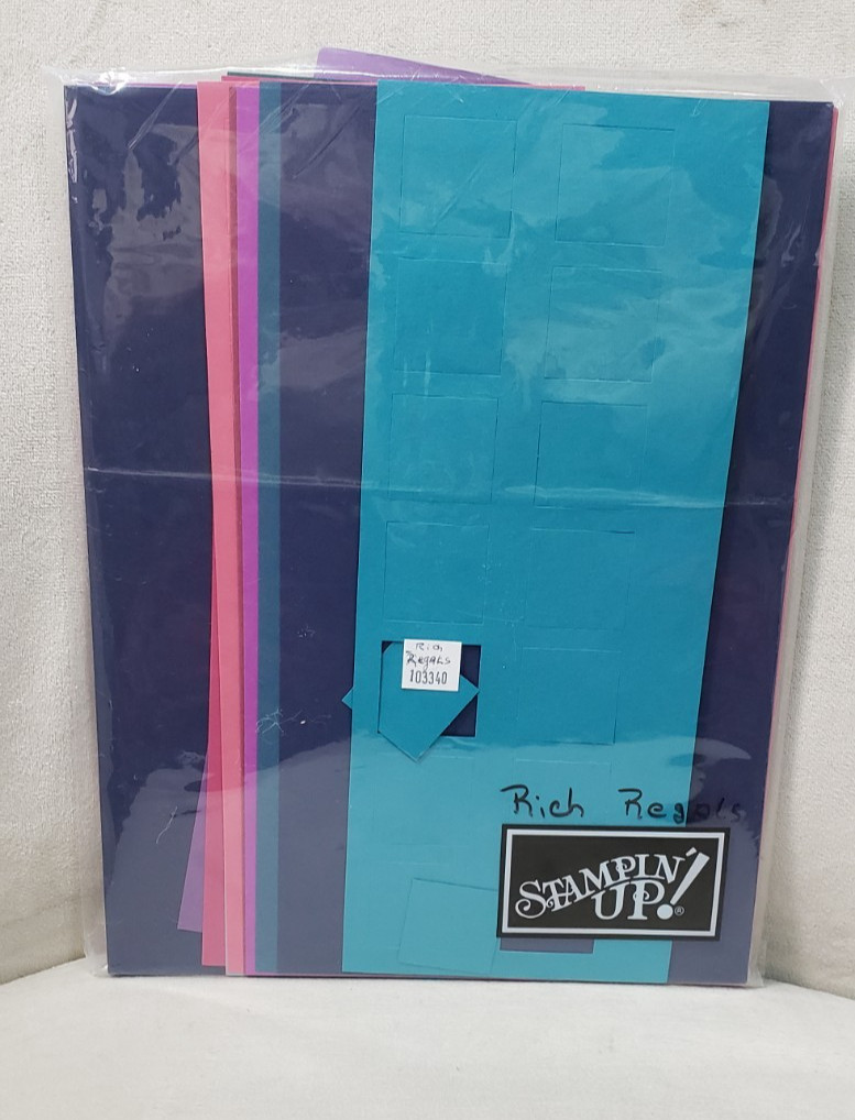 Stampin’ Up! 8 1/2x11 Cardstock - RICH REGALS - 33 Sheets & 1 1/4" Squares *READ