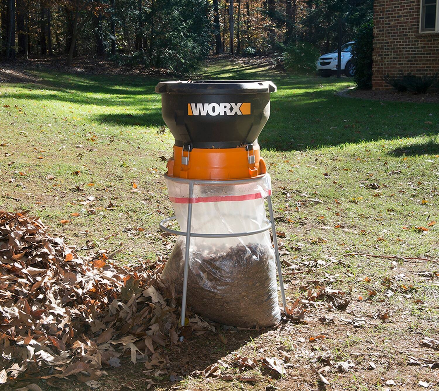 WORX - 13 Amp Electric Leaf Mulcher - 53 Gallons of Leafs Per Min - 11:1 Leaf...