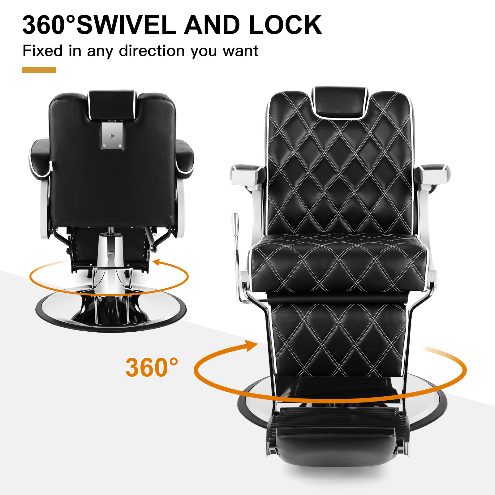 All Purpose Black Hydraulic Heavy Duty Barber Chair Recline Salon Beauty Styling