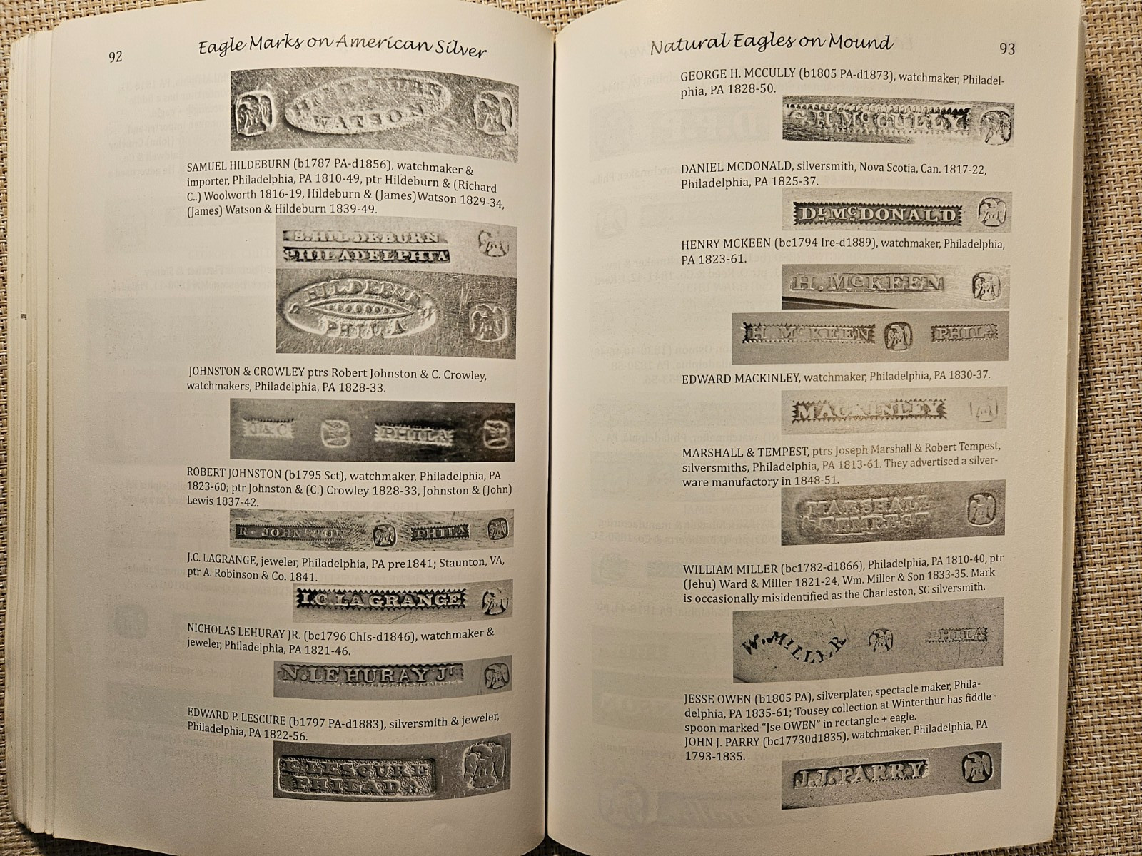 EXCELLENT COIN SILVER BOOK " Eagle Marks on American Silver" 500 enlarged photos