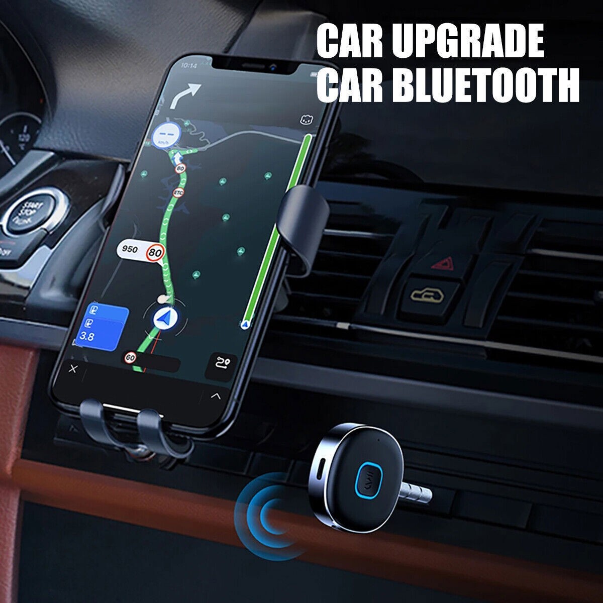 Portable 3.5mm Aux Car Adapter Bluetooth Wireless Audio Receiver Car/Home Stereo