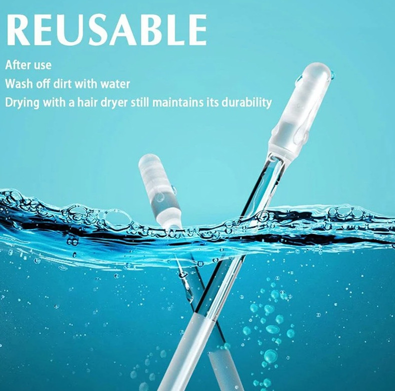 24pcs Disposable Silicone Ear Wax Remover Sticky S/L Ear Pick Cleaner Tool