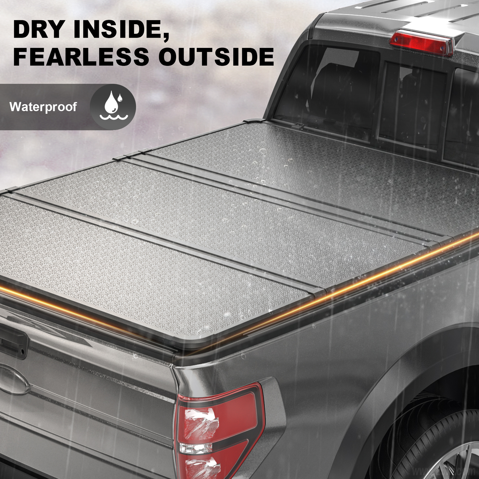 3-Fold 5FT Hard Tonneau Cover For 2019-2024 Ford Ranger Truck Bed Waterproof