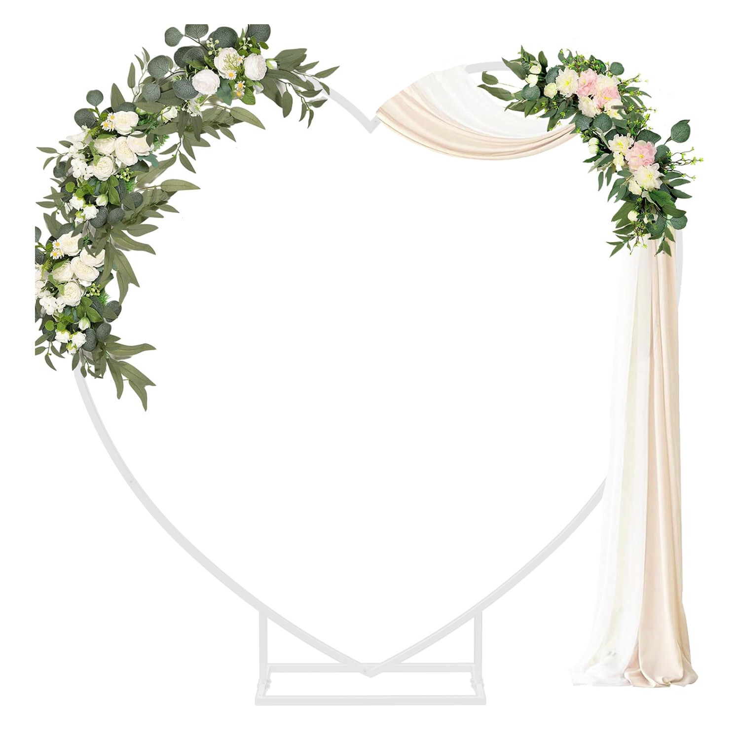 7.2ft Heart Shaped Wedding Metal Balloon Arch Stand Frame Display Kit Ceremony