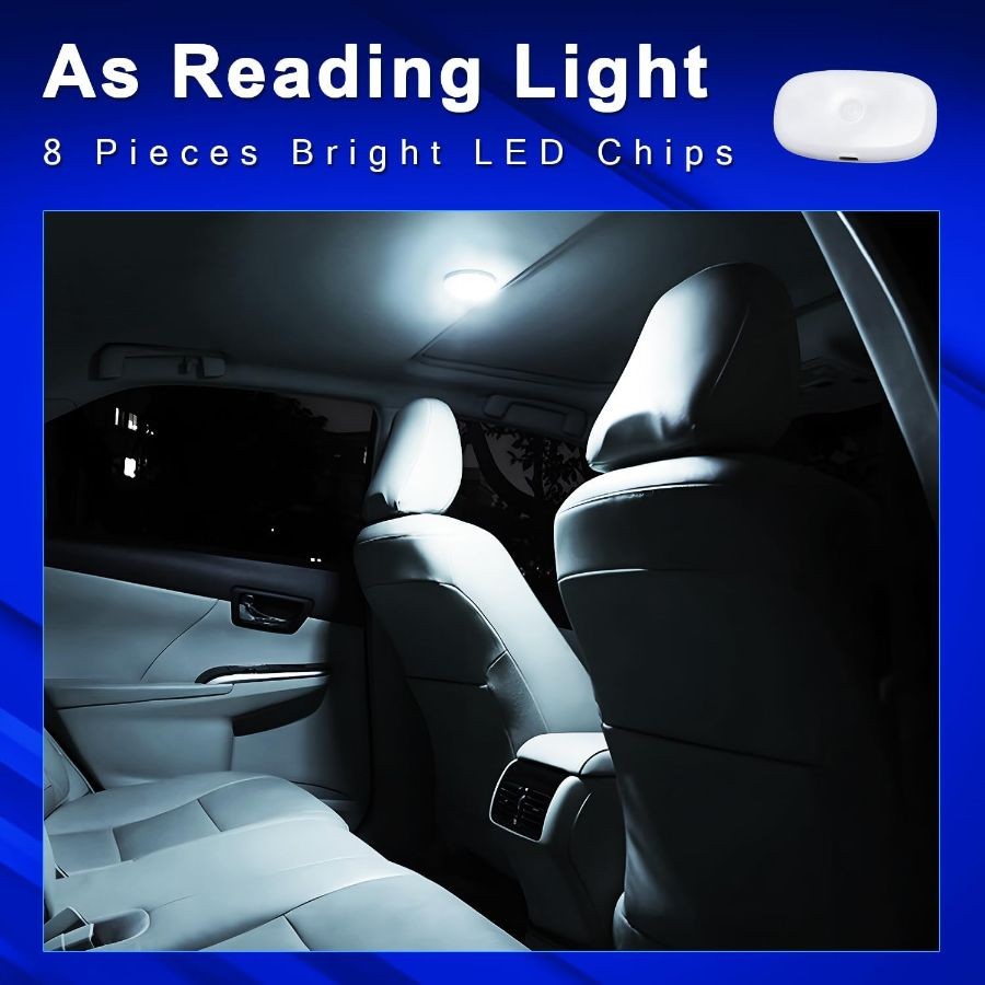 Car Led Dome Light Interior Wireless Rechargeable Battery Powered Magnetic Ceili