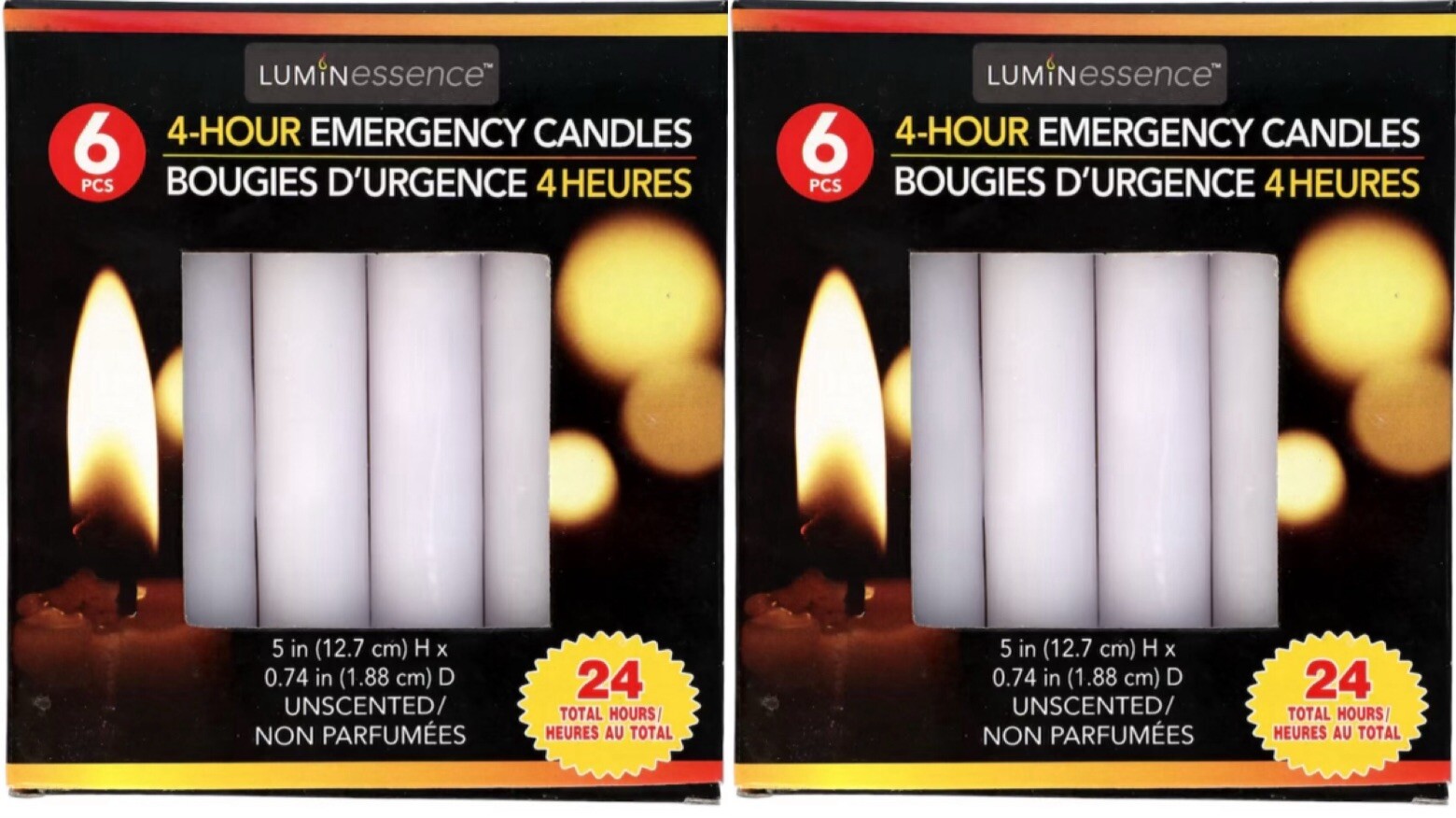 12 Emergency Candles Long Burn Power Outages, Camping, Survival, Prayer Candles