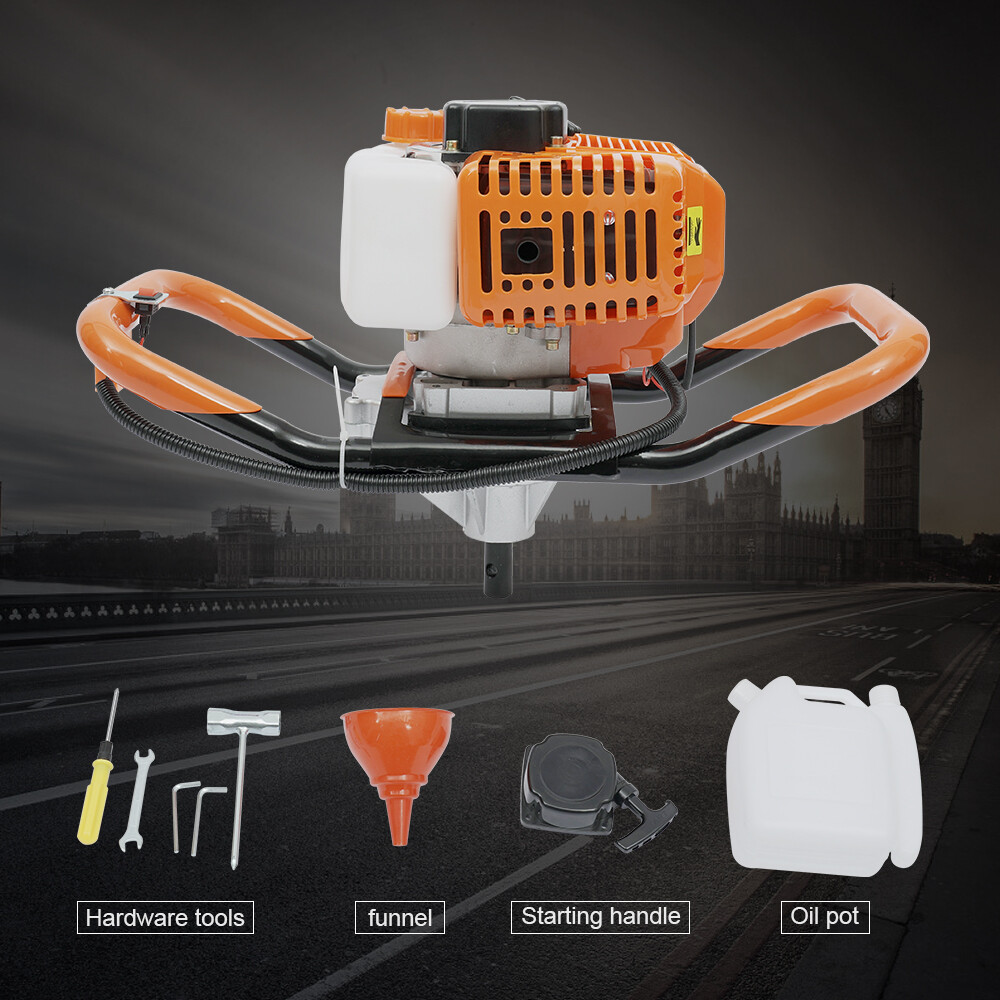 52CC 2-Stroke 7500RPM Gas Powered Earth Auger Digging Machine Post Hole Digger