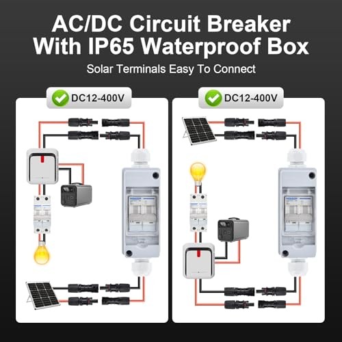 Solar Panel Disconnect Switch 1000V 30Amp IP65 Breaker Box with 2P DC