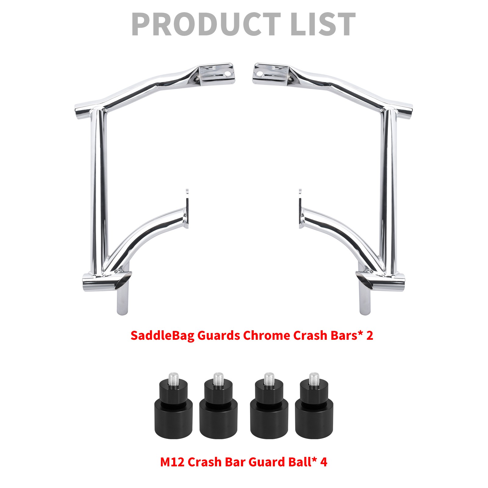 Chrome Crash Bar Rails Saddlebag Guard Protector For Harley Touring FLHX 09-25