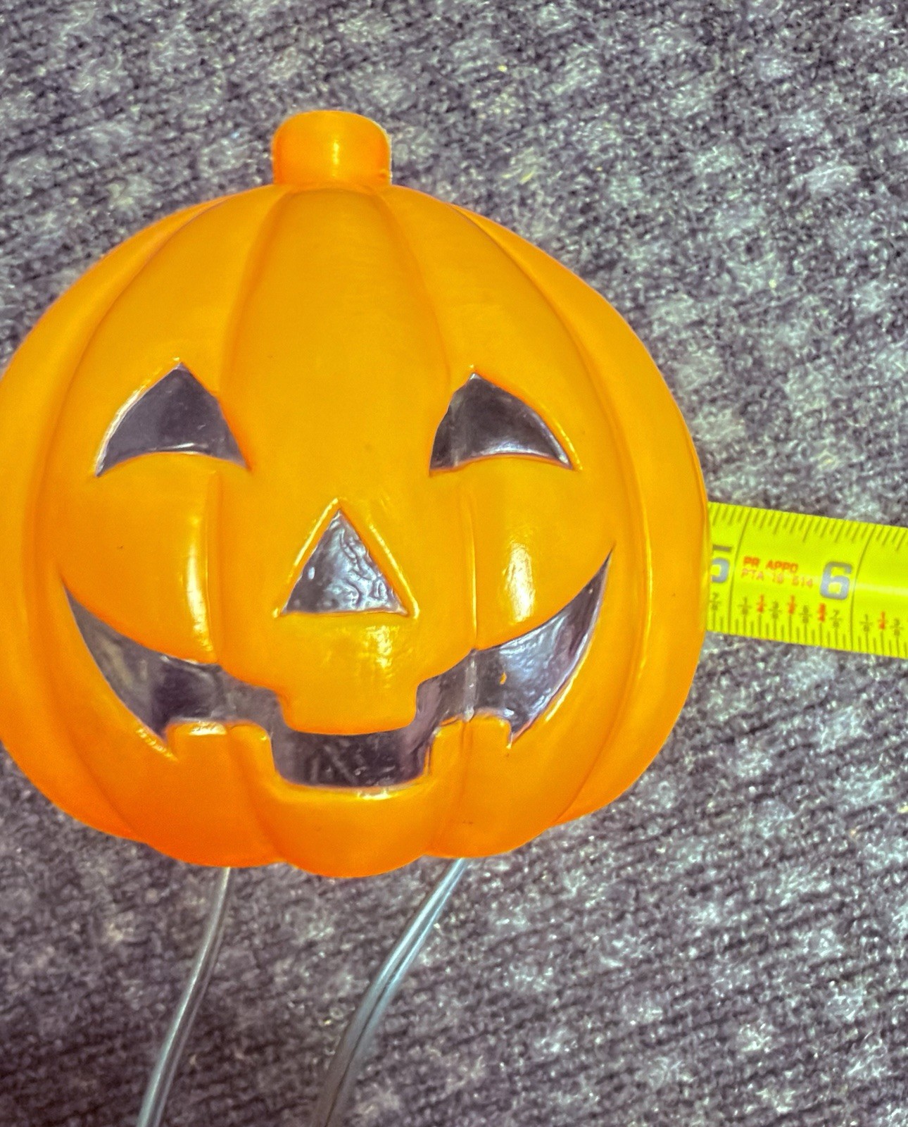 VINTAGE HALLOWEEN BLOW MOLD 5” PUMPKIN JACK O LANTERN LIGHT UP YARD SET OF 7