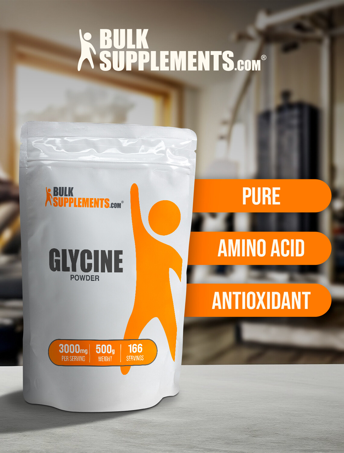 BulkSupplements Glycine Powder - Build Lean Muscle - 3000 mg Per Serving