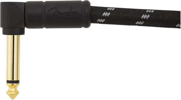 Fender Deluxe BLACK TWEED Guitar/Instrument Cable, Straight-Right Angle, 10' ft
