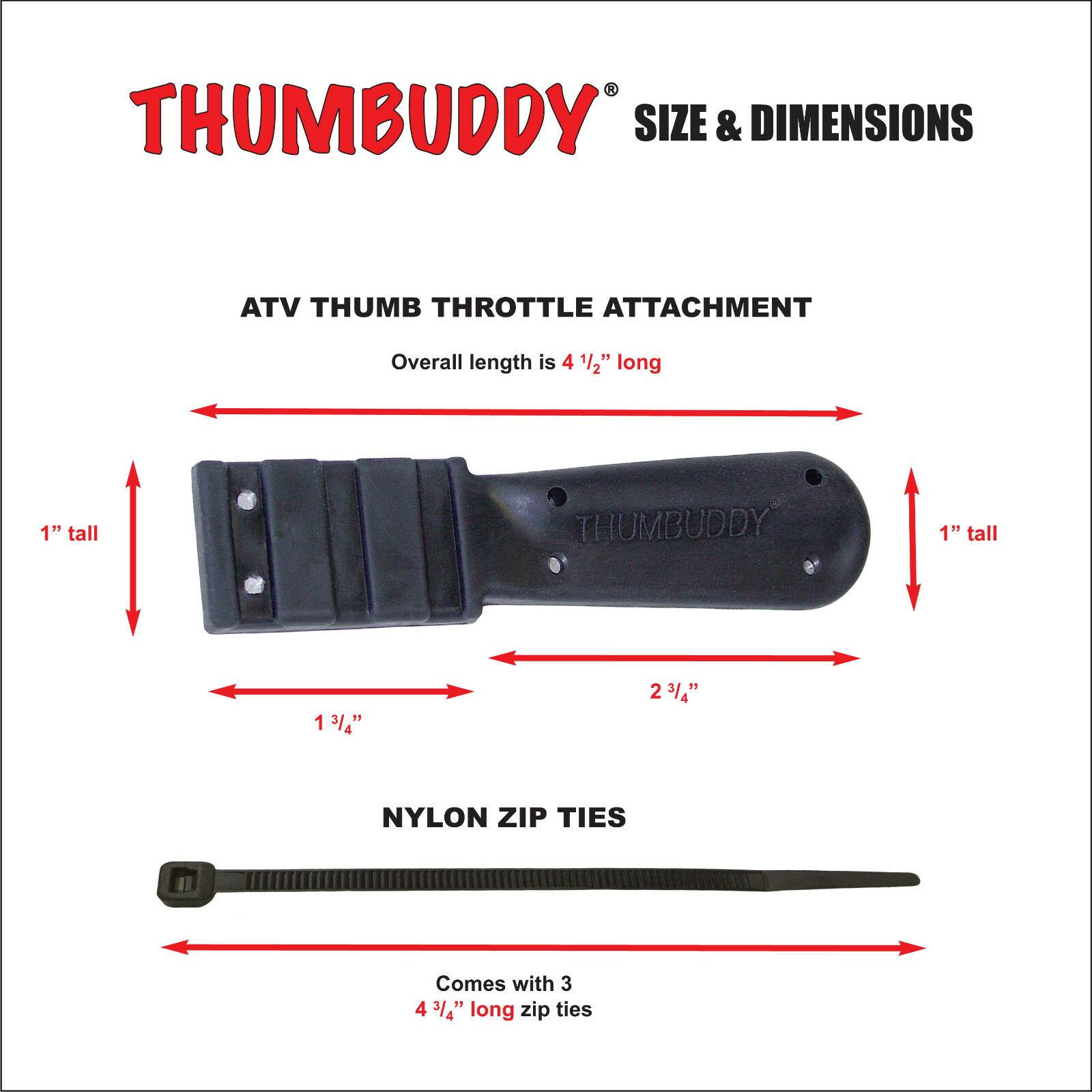 THUMBUDDY® ATV THUMB THROTTLE EXTENDER COMFORT THUMB ASSIST - FREE SHIPPING