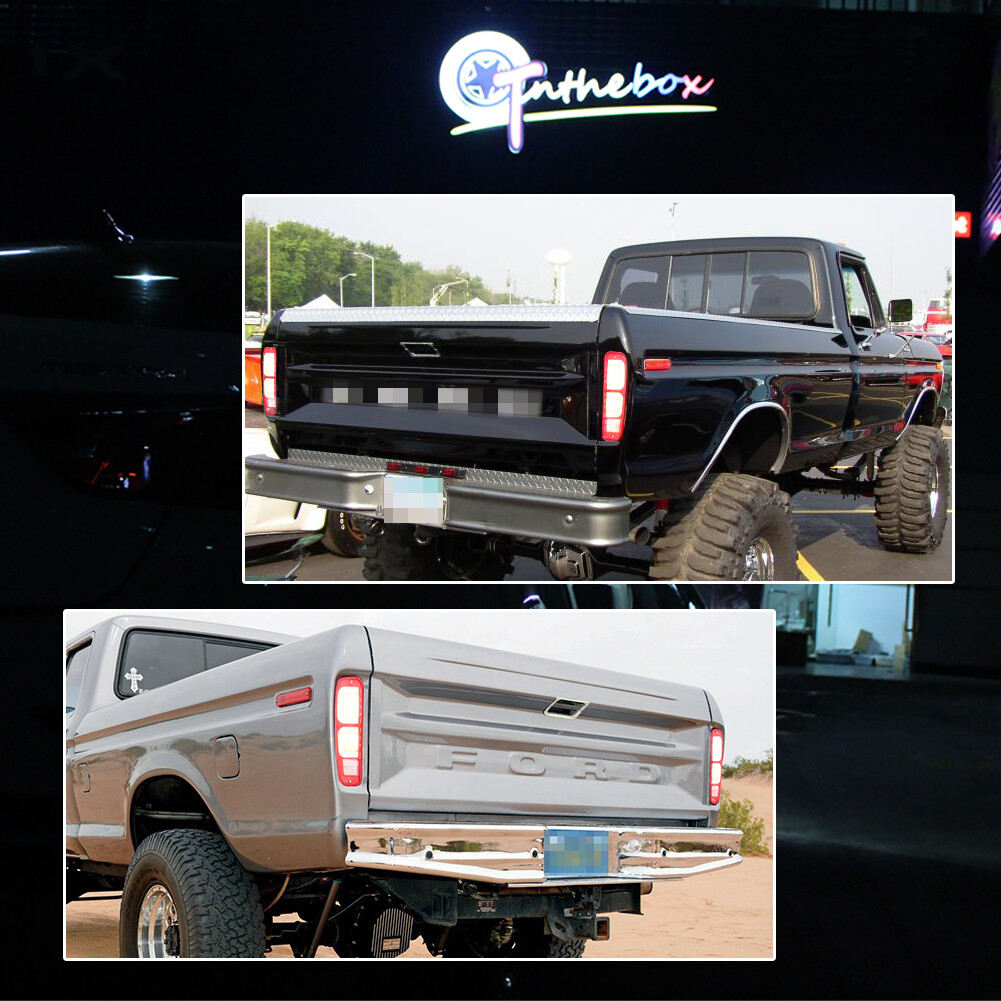 Red LED Rear Tail Lights Assembly For 74-91 Ford E150 F150 250 350 100 Bronco