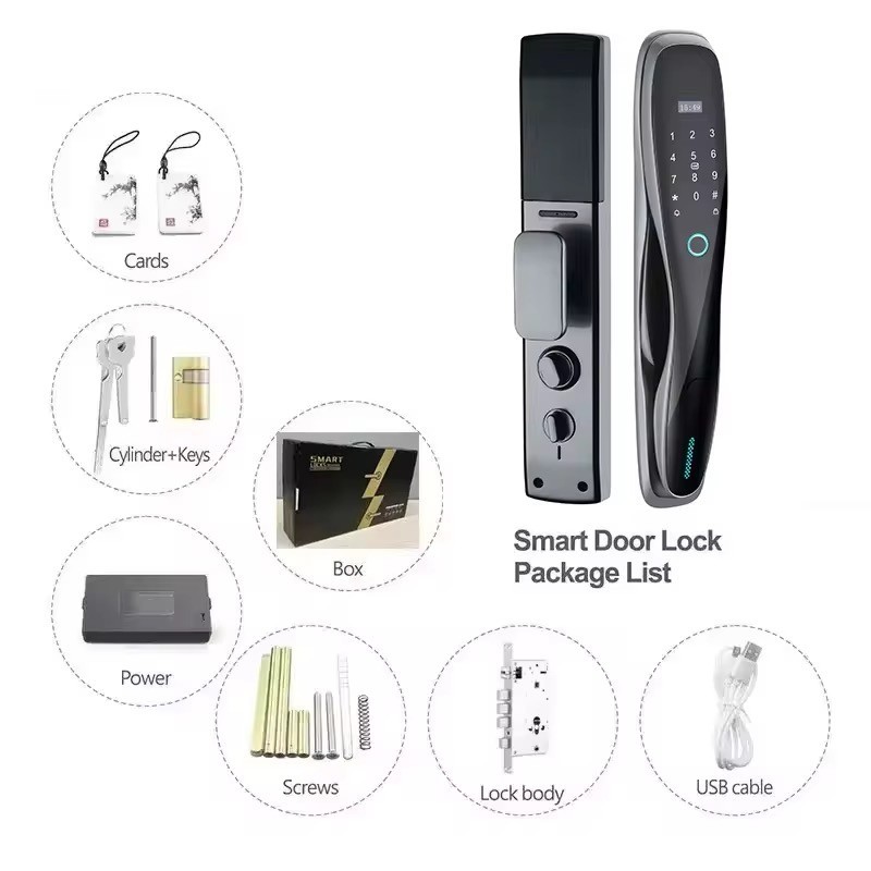 Tuya WiFi Smart Door Lock Fingerprint RFID Card Password Keyless Waterproof