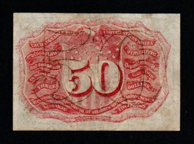 50c 1863-67 2nd Issue CRISP XF+ Red Back Washington Frame Fractional Currency!