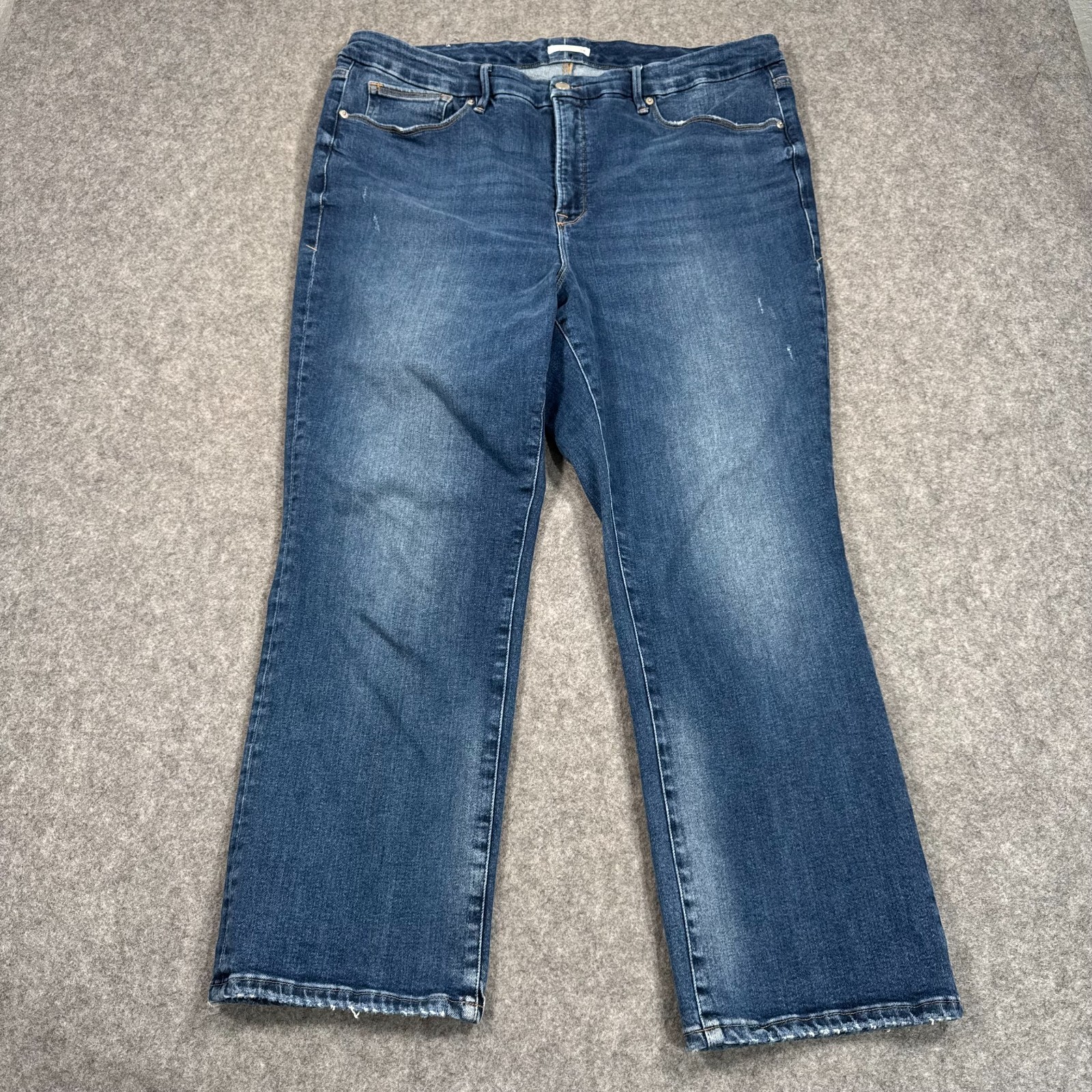 Good American Blue Denim Good Straight Compression Jeans Women's Size 20