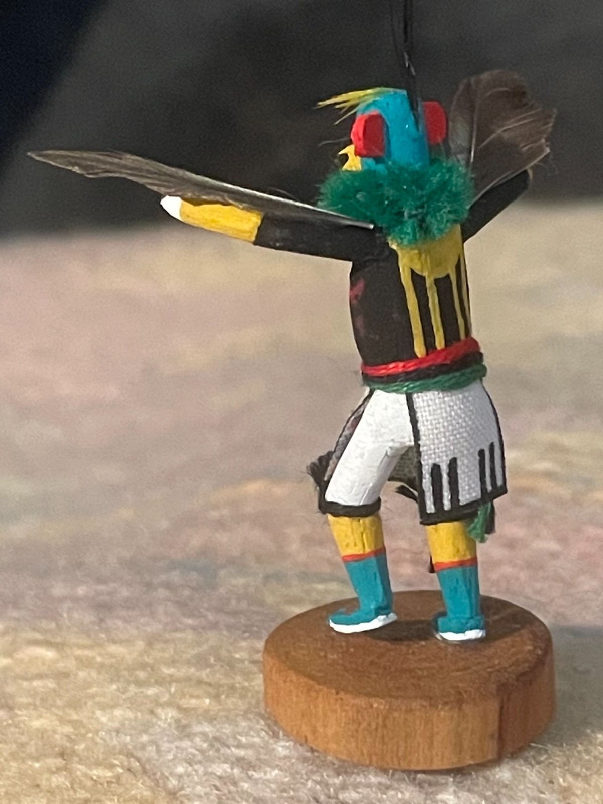TINY ART-MINIATURE-NATIVE AMERICAN-KACHINA-SIGNED HOPI EAGLE '99-NEW CONDITION