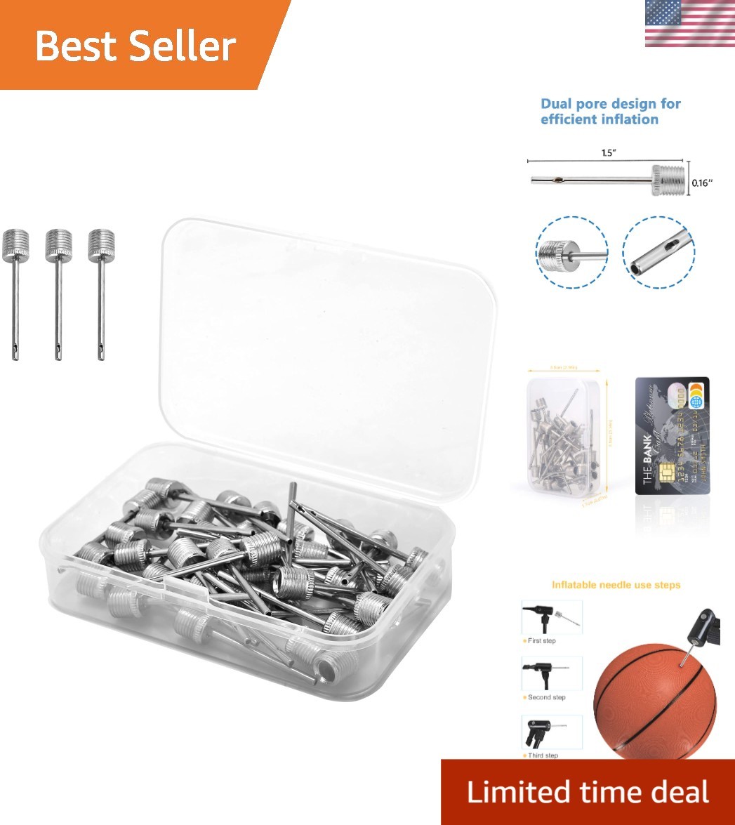 homepa 35pcs Air Pump Needle Air Inflation Needle for Basketball Soccer Ball
