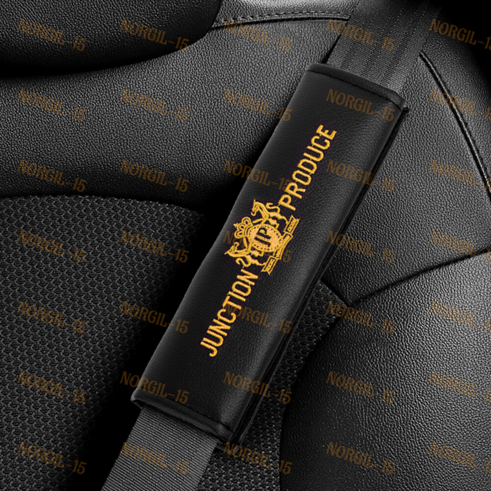 JP JUNCTION PRODUCE VIP Gold Embroidery Car Seat Belt Covers Shoulder Pads 2x