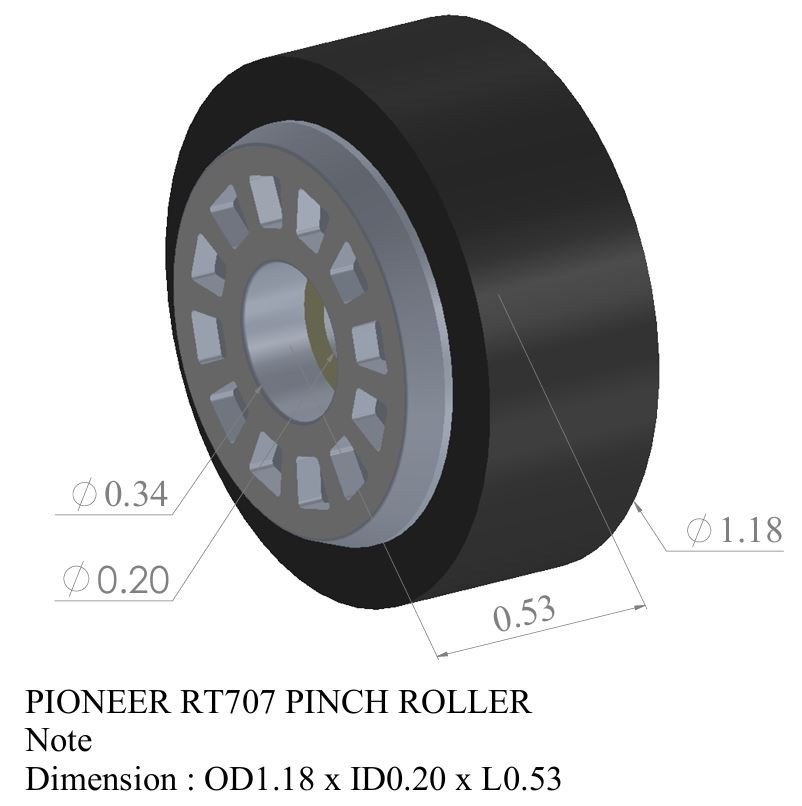 Pair of Pioneer RT-707/701 Pinch Rollers – Precision Replacement –Red–1Yr WRT