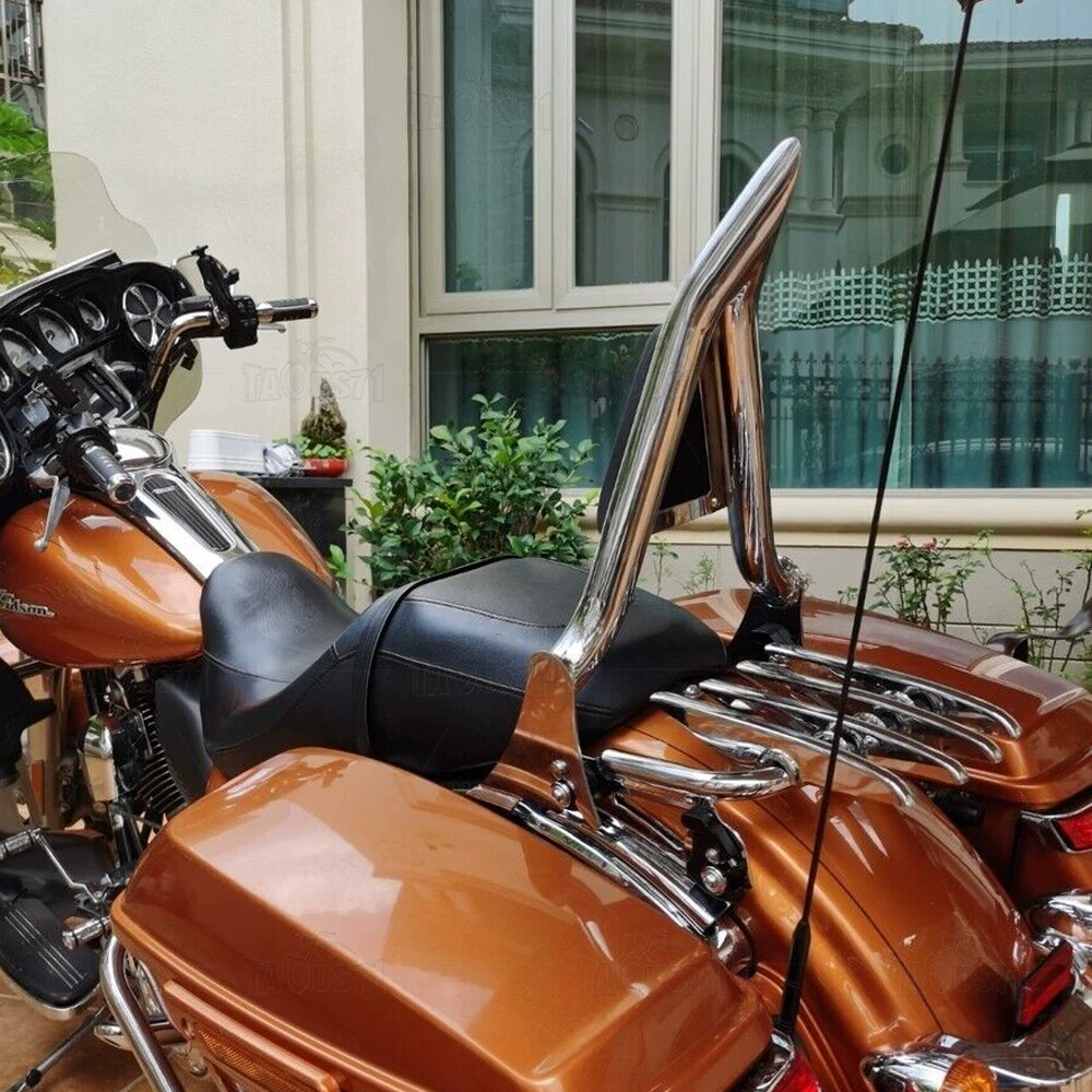 27" Tall Sissy Bar Backrest w/Rack for Harley Road King Street Glide 2009-2024