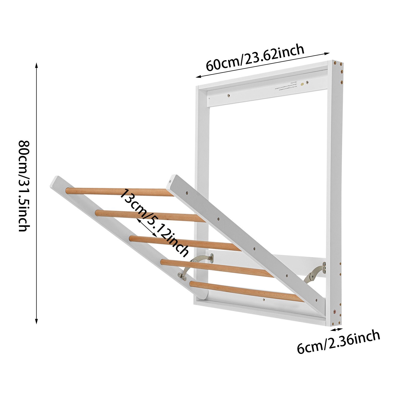 Wall Mounted Clothes Drying Rack, Indoor Folding Clothes Drying Rack for Laundry